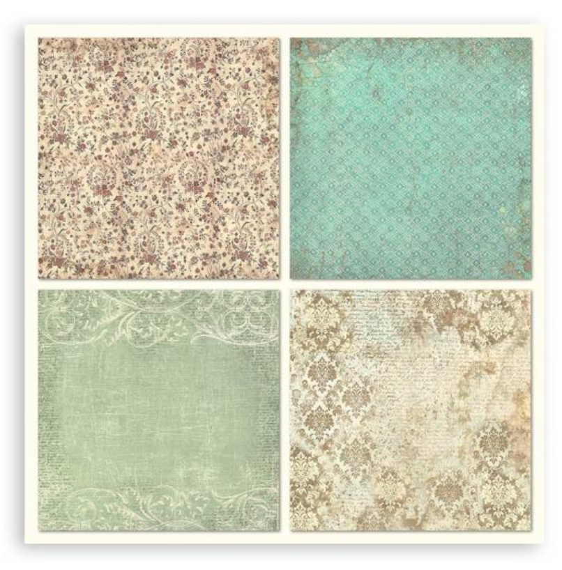 8x8 - 22/Pkg - Brocante Antique - Single-Sided Paper Pad 8"X8" - Stamperia