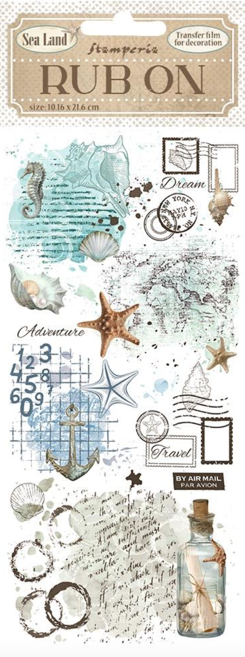 Rub-On - Sea Land Bottle - 4"X8.5" - Stamperia