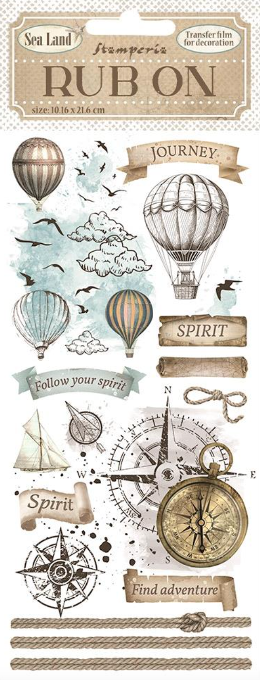 Rub-On - Sea Land Balloons - 4"X8.5" - Stamperia