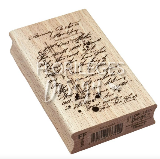 Stained Text - Wooden Mount Rubber Stamp - Florilèges Design