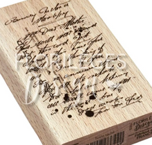 Stained Text - Wooden Mount Rubber Stamp - Florilèges Design