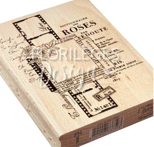 Pola And Her Roses - Wooden Mount Rubber Stamp - Florilèges Design