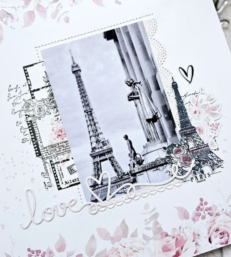 Pola And Her Roses - Wooden Mount Rubber Stamp - Florilèges Design