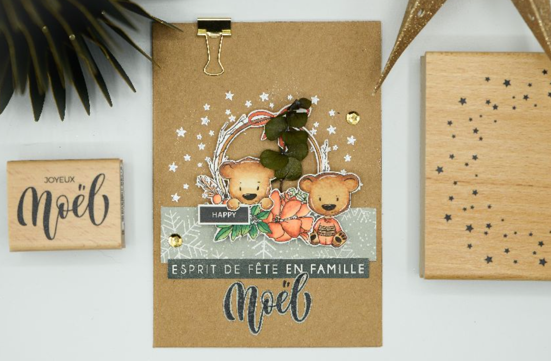 Round of Stars - Wooden Mount Rubber Stamp - Florilèges Design