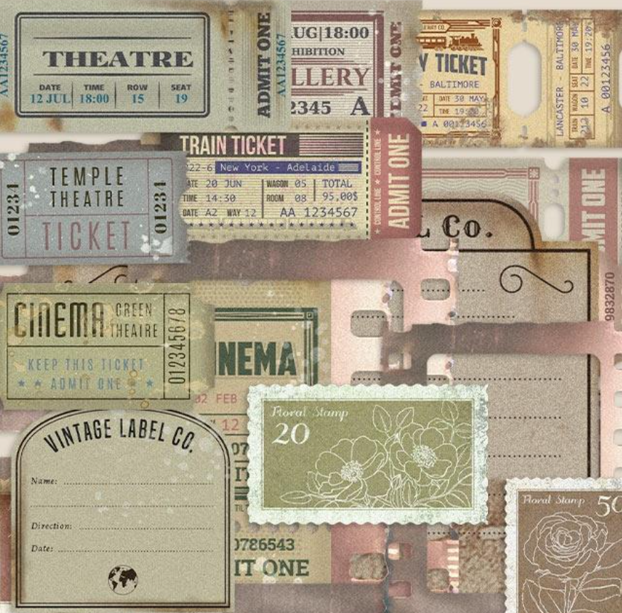 Adhesive Ephemera - Tickets - Create Happiness - Stamperia