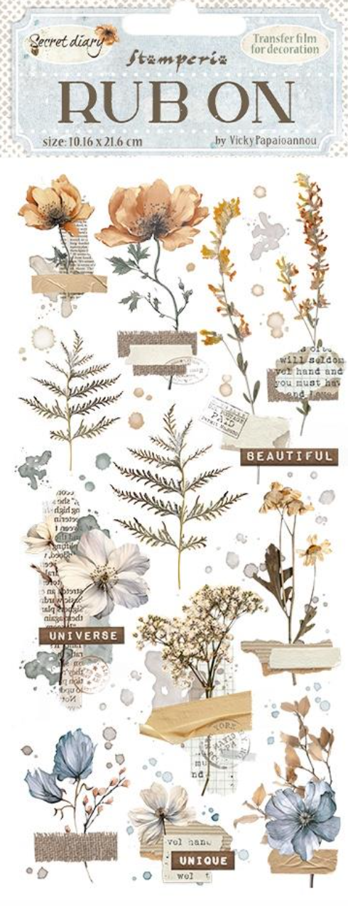 Rub Ons - Secret Diary - Botanic - Create Happiness - Stamperia