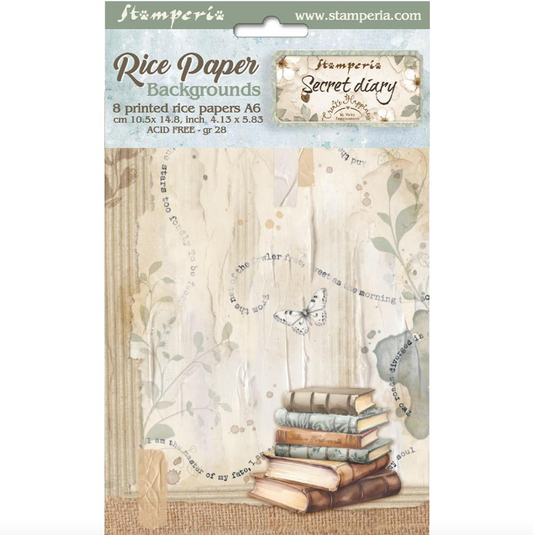 Rice Paper - Secret Diary - A6 8/Pkg - Create Happiness - Stamperia