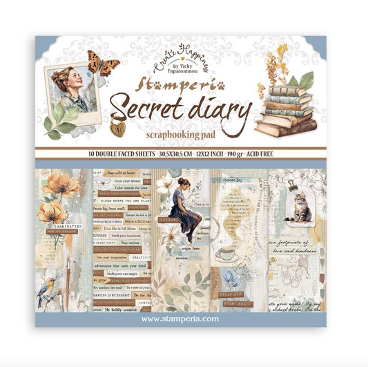 12x12 Paper Pad - Secret Diary - Create Happiness - Stamperia