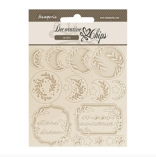 Decorative Chips - Moon - Secret Diary -  5.5"X5.5 - Create Happiness - Stamperia