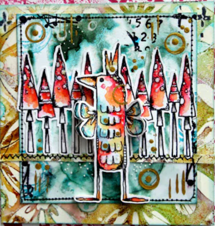 Mini Stamp 005 - Kate Crane - On EZ Mount - Paperartsy