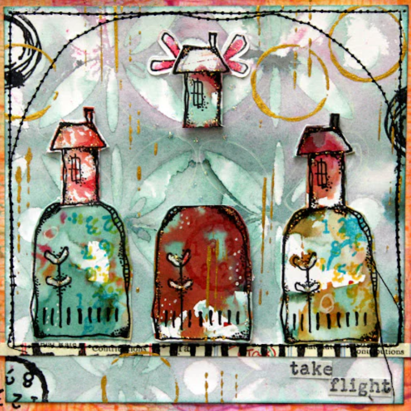 Mini Stamp 006 - Kate Crane - On EZ Mount - Paperartsy