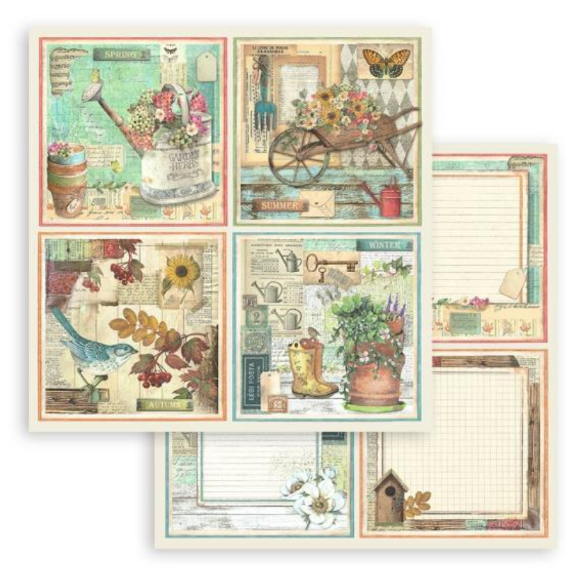 8x8 - Garden - Scrapbooking Pad - 10 Sheets - Stamperia