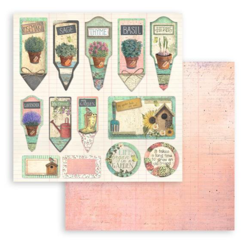 8x8 - Garden - Scrapbooking Pad - 10 Sheets - Stamperia