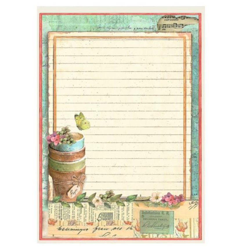 Rice Pape Backgrounds A6 8/Sheets - Garden - Stamperia