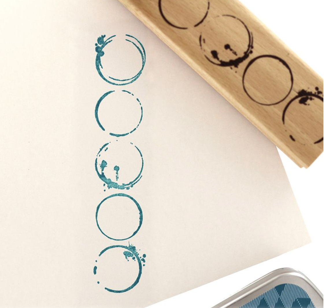 Grunge Circles - Wooden Mount Rubber Stamp - Florilèges Design