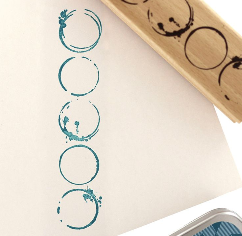 Grunge Circles - Wooden Mount Rubber Stamp - Florilèges Design