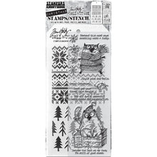 Tim Holtz - Snarky Cat Christmas - Mixed-Media Stamps & Stencil Set