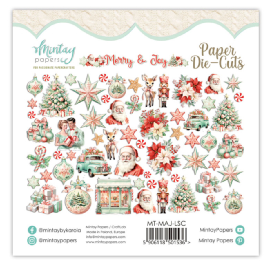 Merry & Joy - Paper Die Cuts - 60 PCS - Mintay Papers
