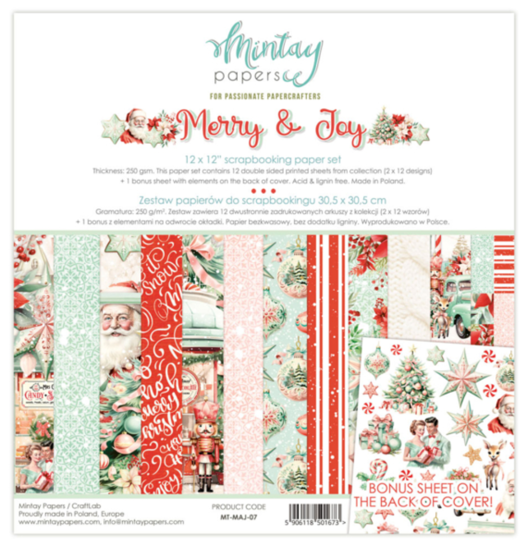 Merry & Joy - 12 x 12 Paper Set - Mintay Papers