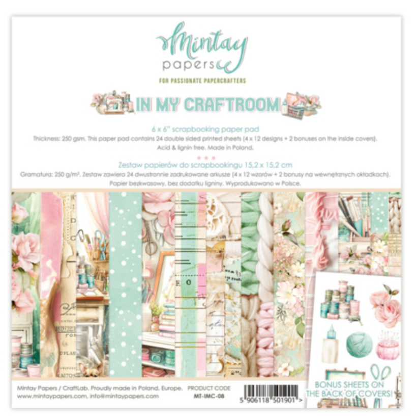 In My Craftroom - 6 x 6 Paper Set - Mintay Papers