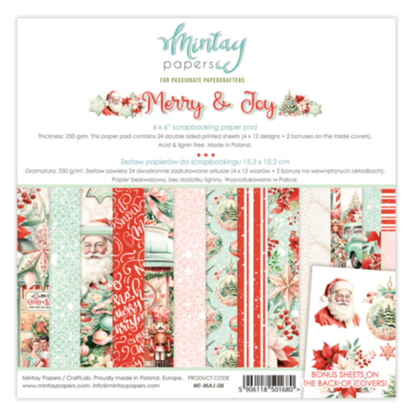 Merry & Joy - 6 x 6 Paper Set - Mintay Papers