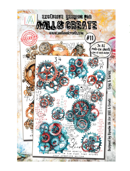 Rub - Ons - A5 - Cogs and Curious - AALL and Create - Designer Bipasha Bk - #11