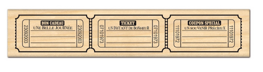 Three Tickets - Wooden Stamp - Florilèges Design