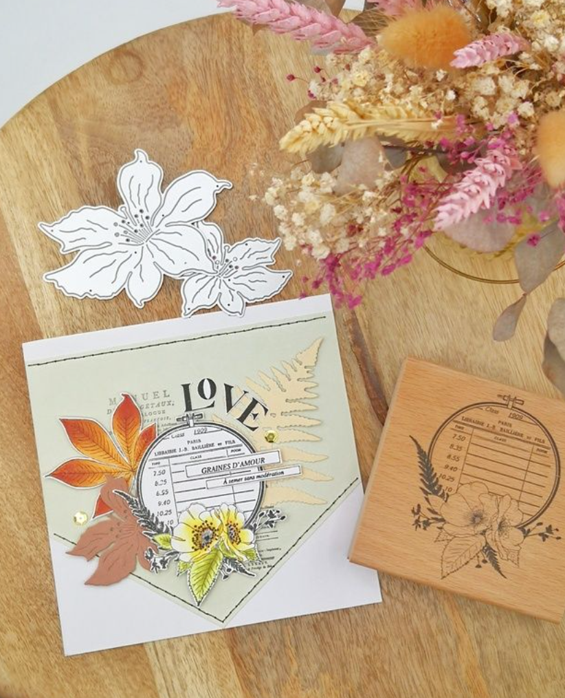 Herbarium Circle - Wooden Stamp - Florilèges Design