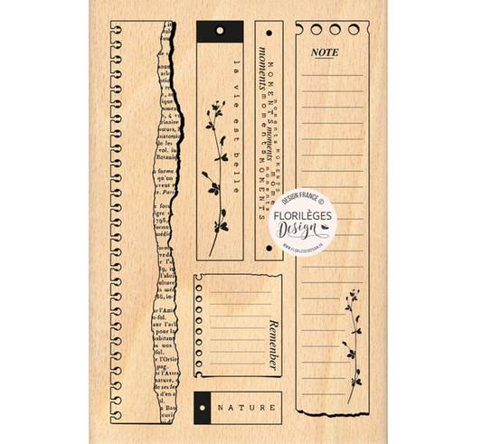 Herbarium Labels - Wooden Stamp - Florilèges Design