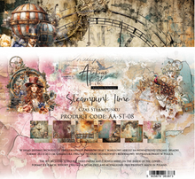 8x8 - Steampunk Time - 12 Double Sided Paper - Alchemy Of Art