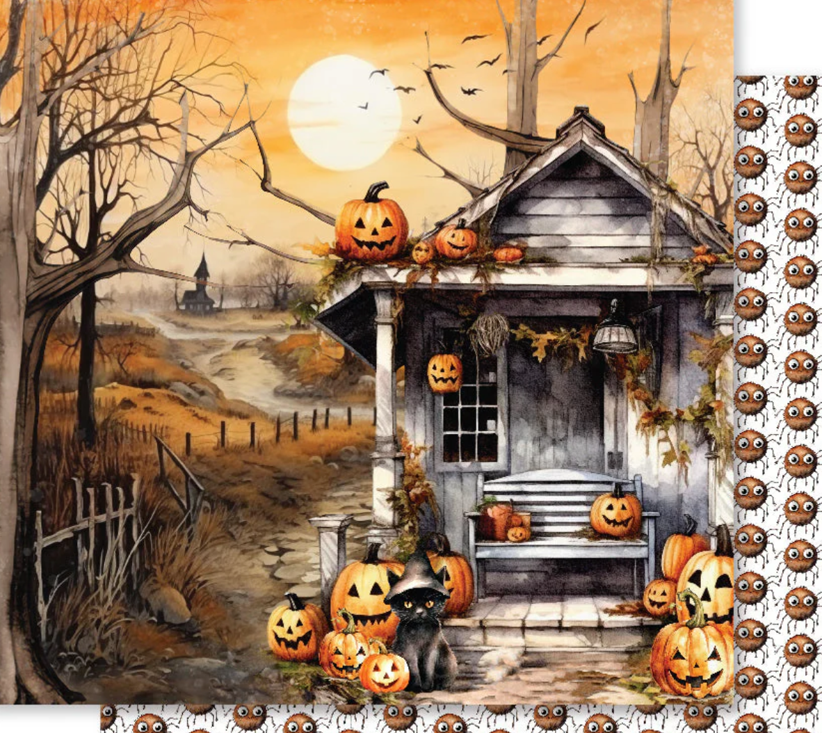 6 x 6 Inch - Spooky Halloween - Double Sided Paper - Paper Rose