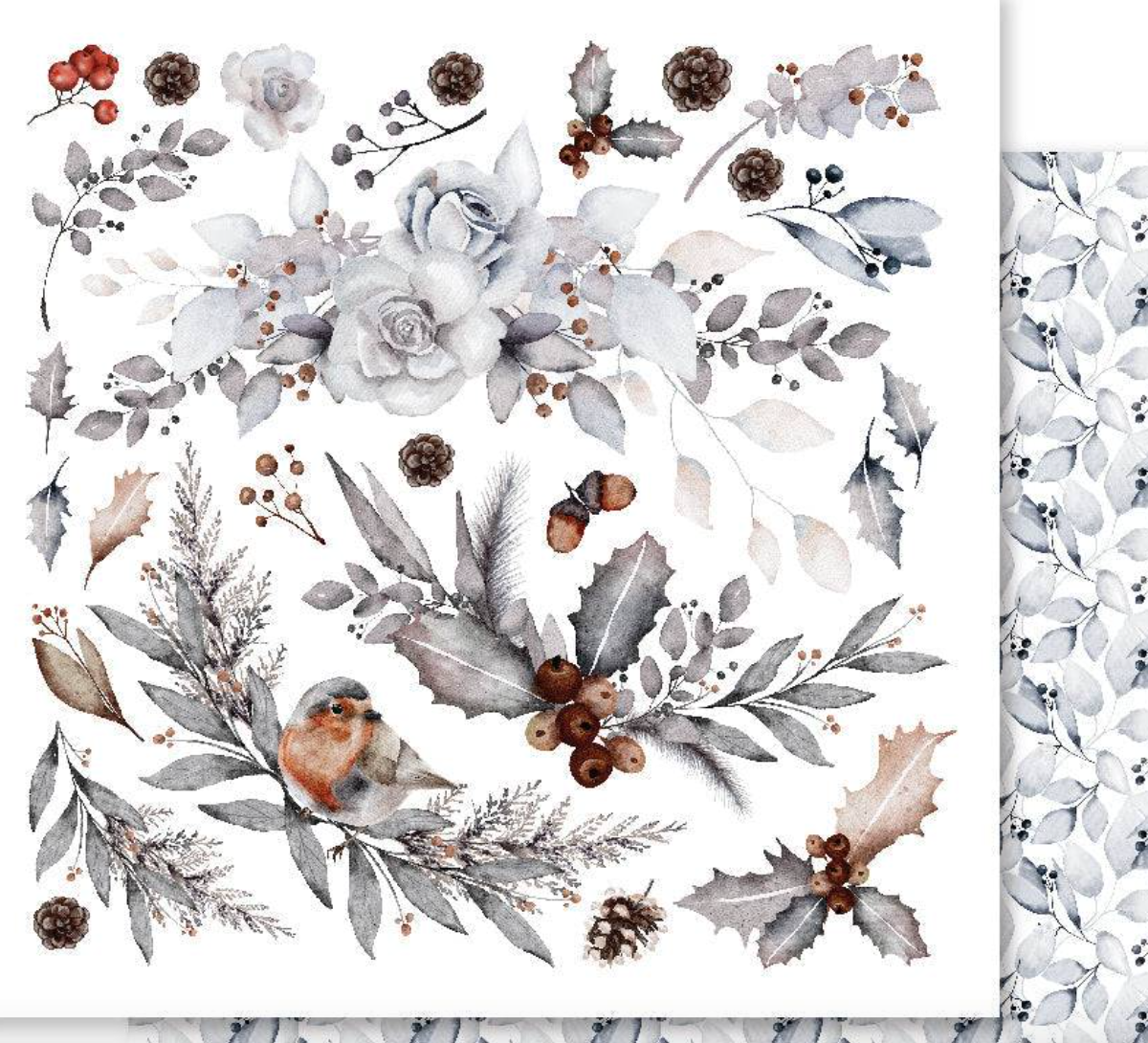 12 x 12 Inch - Winter Woods - Double Sided Paper - Paper Rose