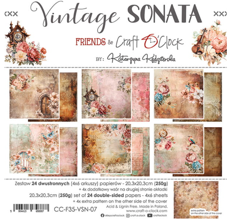 8x8 - Vintage Sonata - Double Sided Paper - Craft O Clock