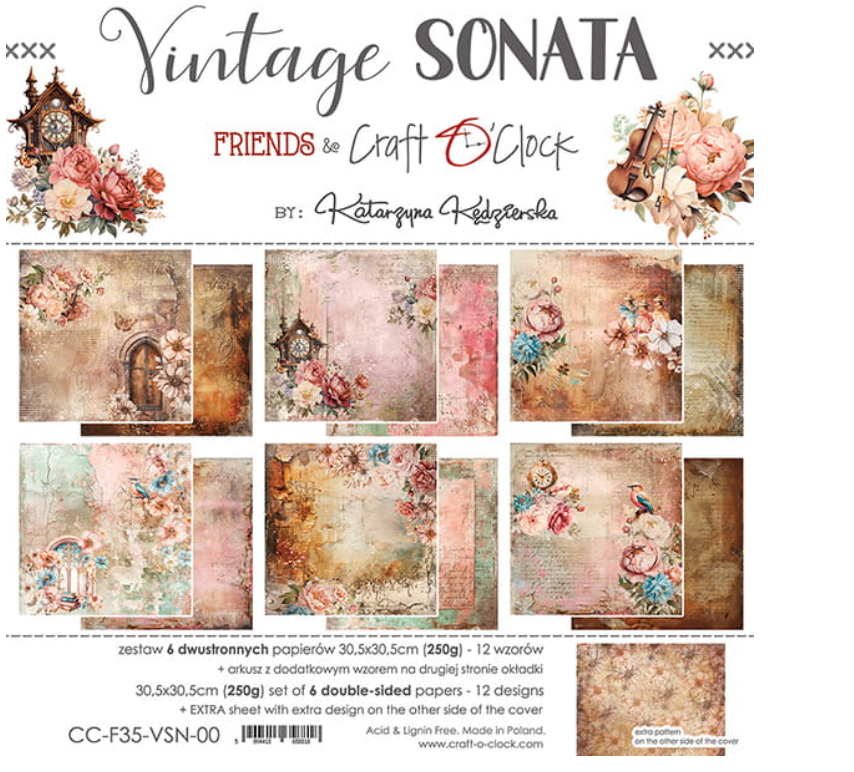 12x12 - Vintage Sonata - Double Sided Paper - Craft O Clock