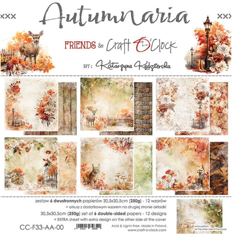 12x12 - Autumnaria - Double Sided Paper - Craft O Clock