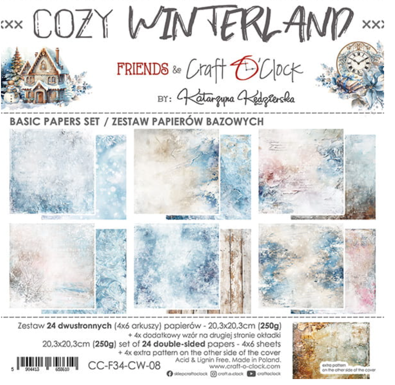 8x8 - Cozy Winterland Mixed Pad - Double Sided Paper - Craft O Clock