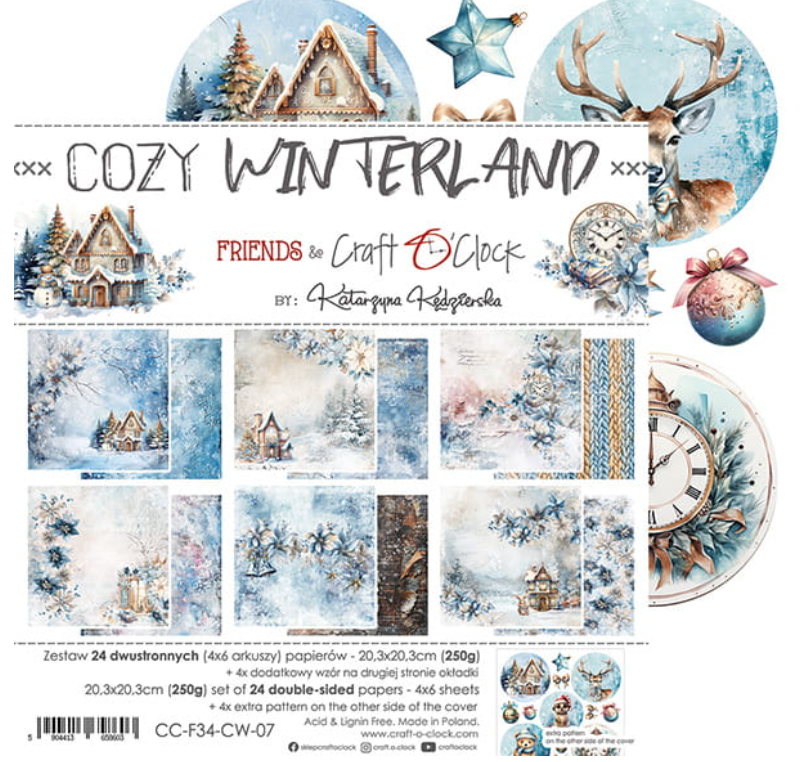 8x8 - Cozy Winterland Mixed Pad - Double Sided Paper - Craft O Clock