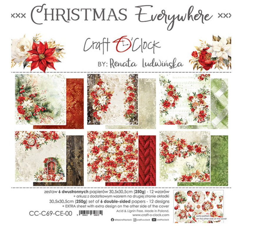 12x12 - Christmas Everywhere - Double Sided Paper - Craft O Clock