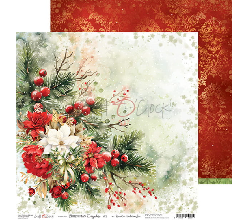 12x12 - Christmas Everywhere - Double Sided Paper - Craft O Clock