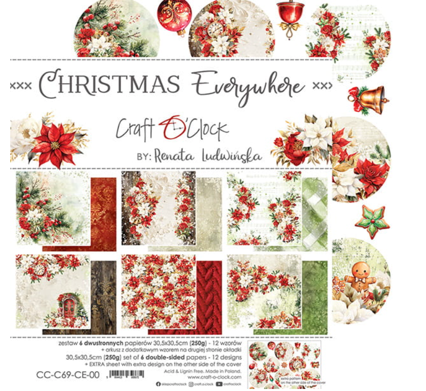 12x12 - Christmas Everywhere - Double Sided Paper - Craft O Clock