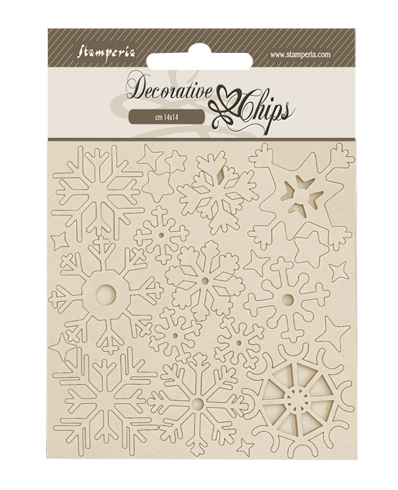 Decorative Chips - Dewdrops -  Snowflakes - 5.5"X5.5" - Create Happiness - Stamperia