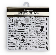 Stencil -Shabby Rose Writings - 7x7 - Stamperia