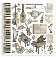 8x8 - Music - Double-Sided Paper - 10/Pkg - Stamperia