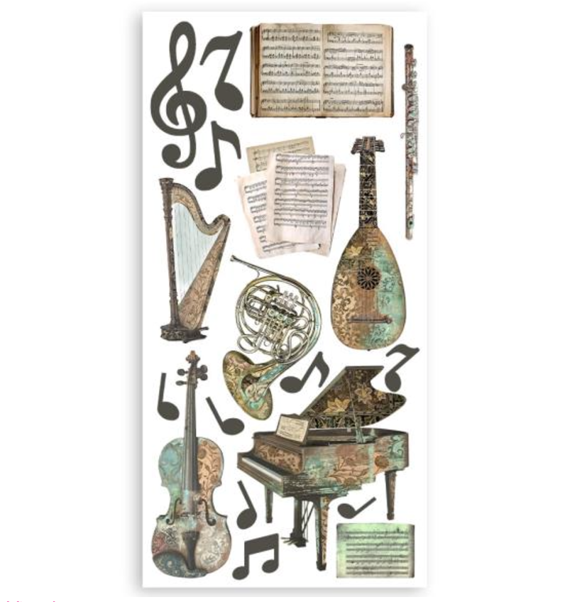 Double-Sided Paper Cut-Outs - Music - 4/Pkg - Stamperia