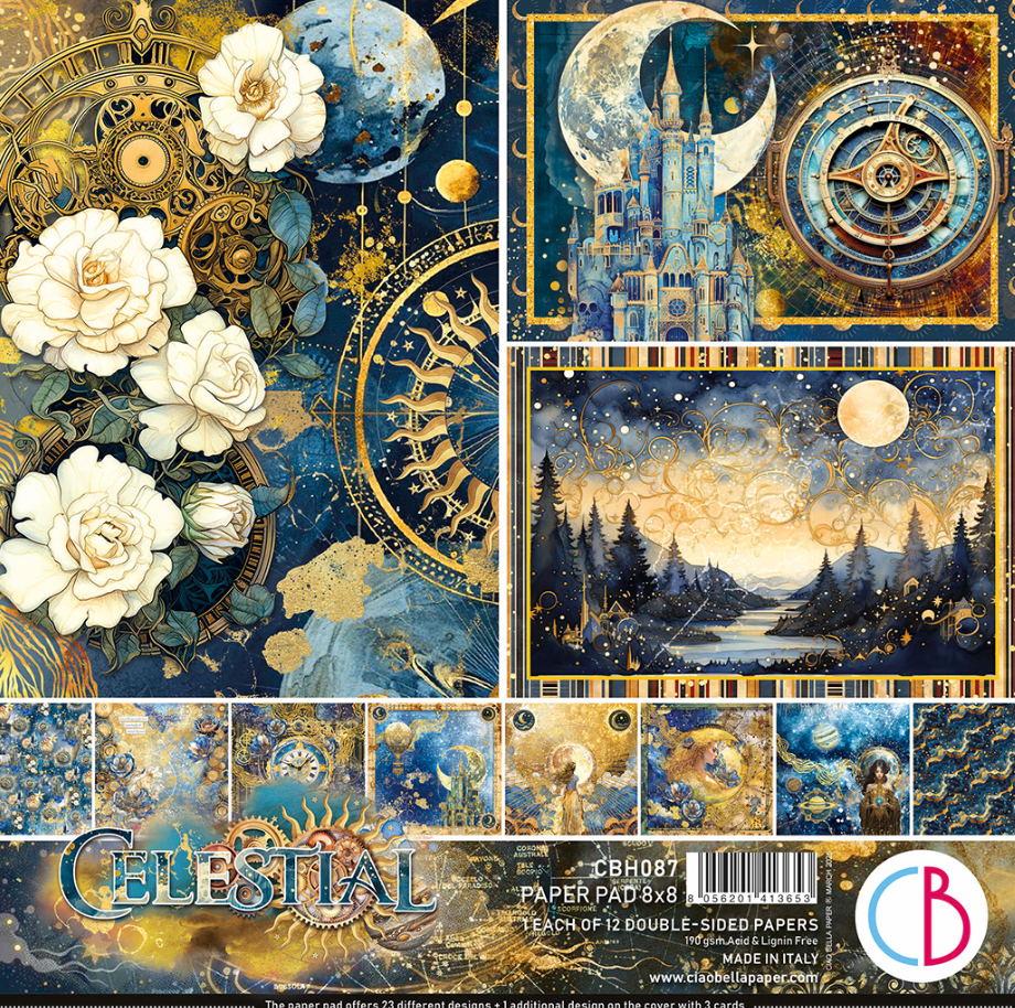 8x8 - Celestial - Paper Pad 12/Pkg - Double Sided Paper - Ciao Bella
