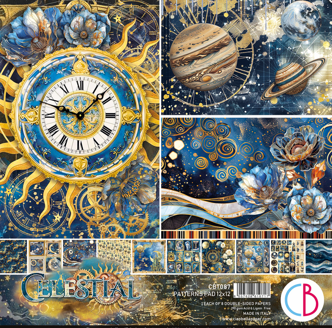 12x12 - Celestial - Pattern Pad 8/Pkg - Double Sided Paper - Ciao Bella
