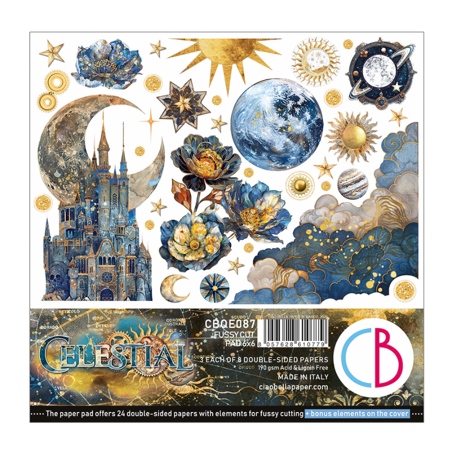 6x6 - Celestial - Fussy Cut Pad 24/Pkg - Double Sided Paper - Ciao Bella