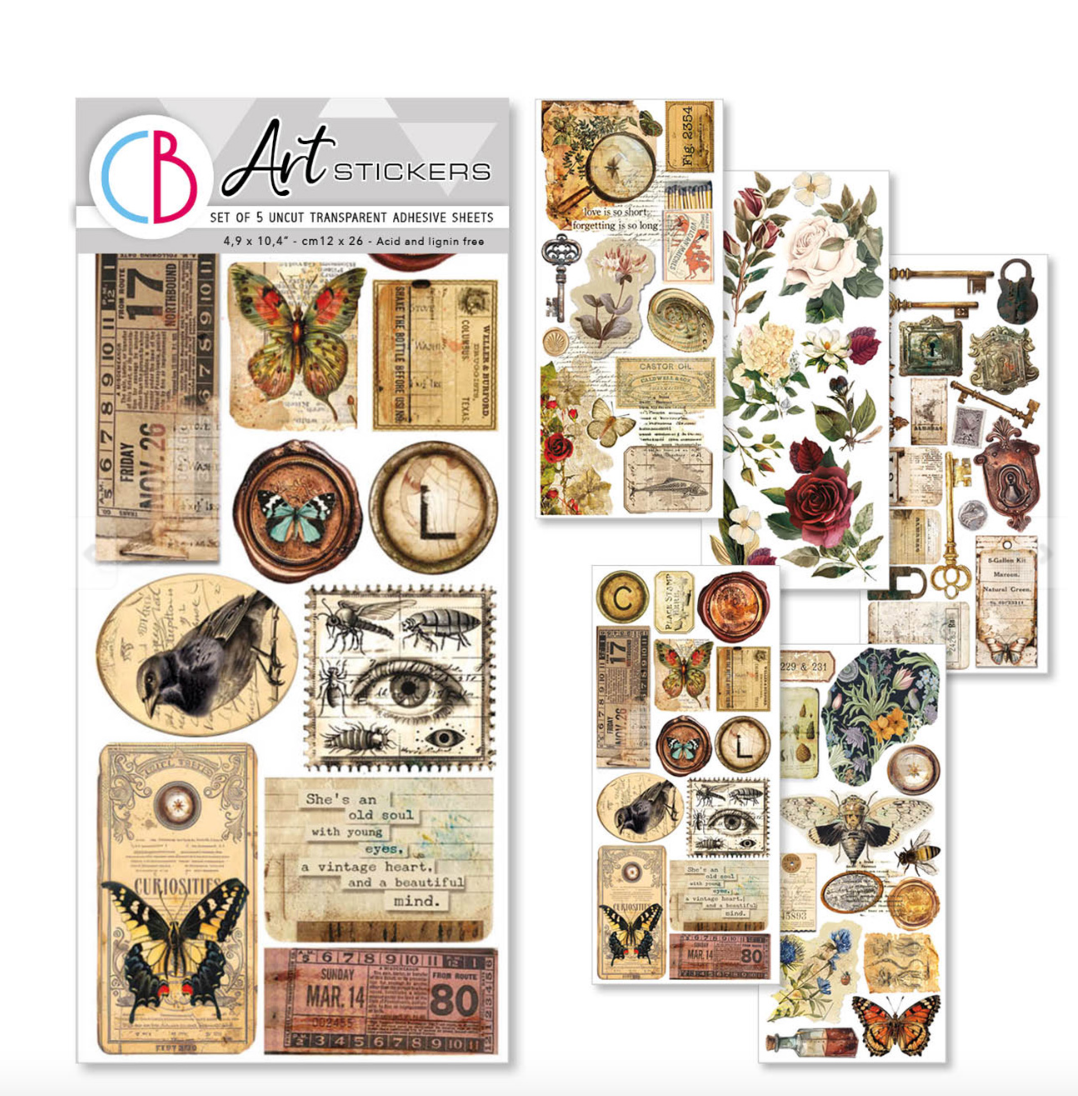 Art Stickers Cabinet Of Curiosities - 5/Pkg - Ciao Bella