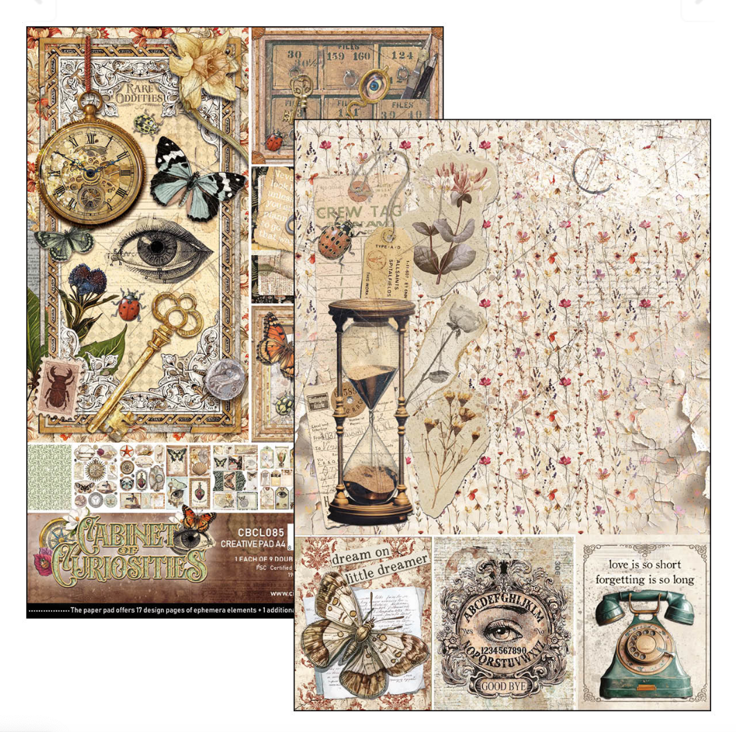 Creative Pad A4 - Cabinet of Curiosities - Double Sided Paper - 9/Pkg- Ciao Bella