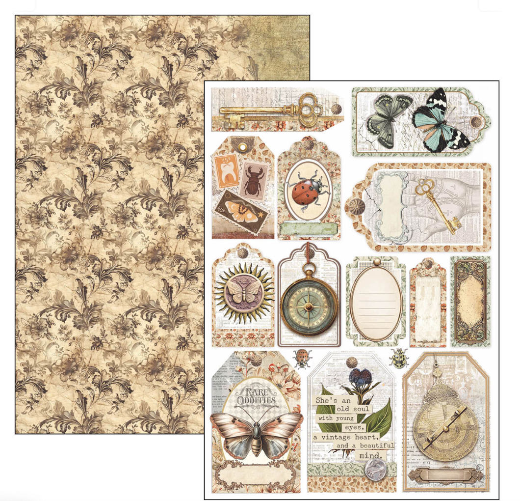 Creative Pad A4 - Cabinet of Curiosities - Double Sided Paper - 9/Pkg- Ciao Bella